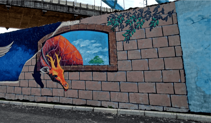 周末带你打卡钦江两岸艺术彩绘墙