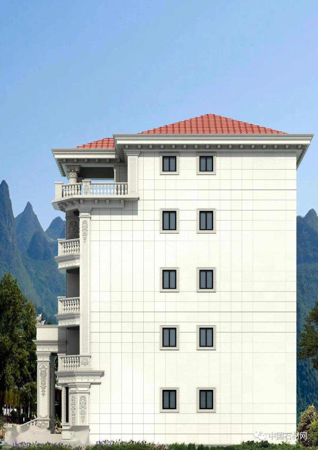 最新石材别墅外墙效果图收藏起来慢慢看