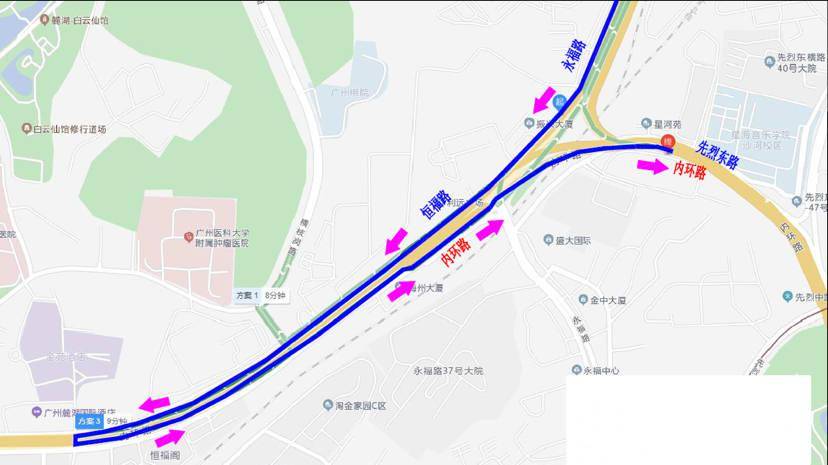 内环路b线永福路入口匝道将于周五周六进行夜间封闭检测