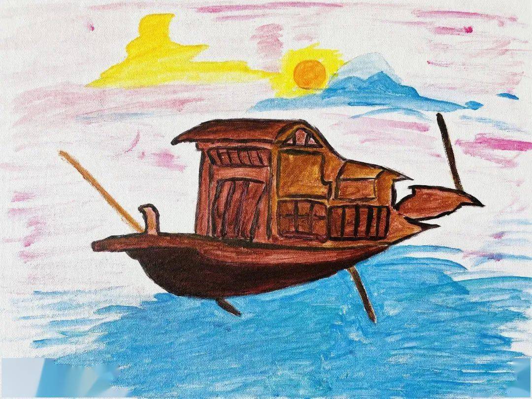 南湖红船儿童画图片图片