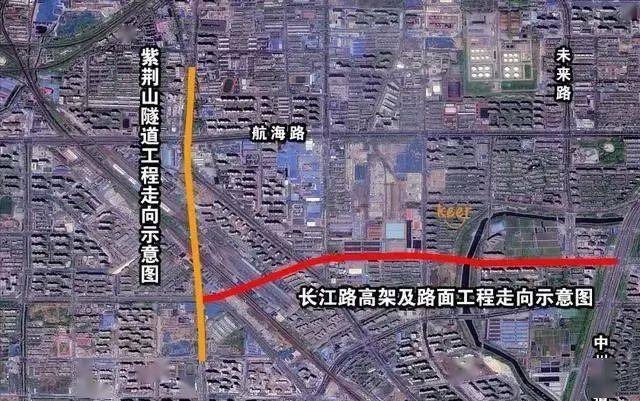 沿東西向,該工程還規劃建設長江路上跨鐵路高架橋,長約1