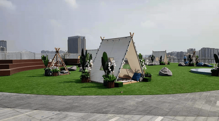 本次印象汇最大的亮点可以说是屋顶花园,网红打卡点,站在屋顶可以看到