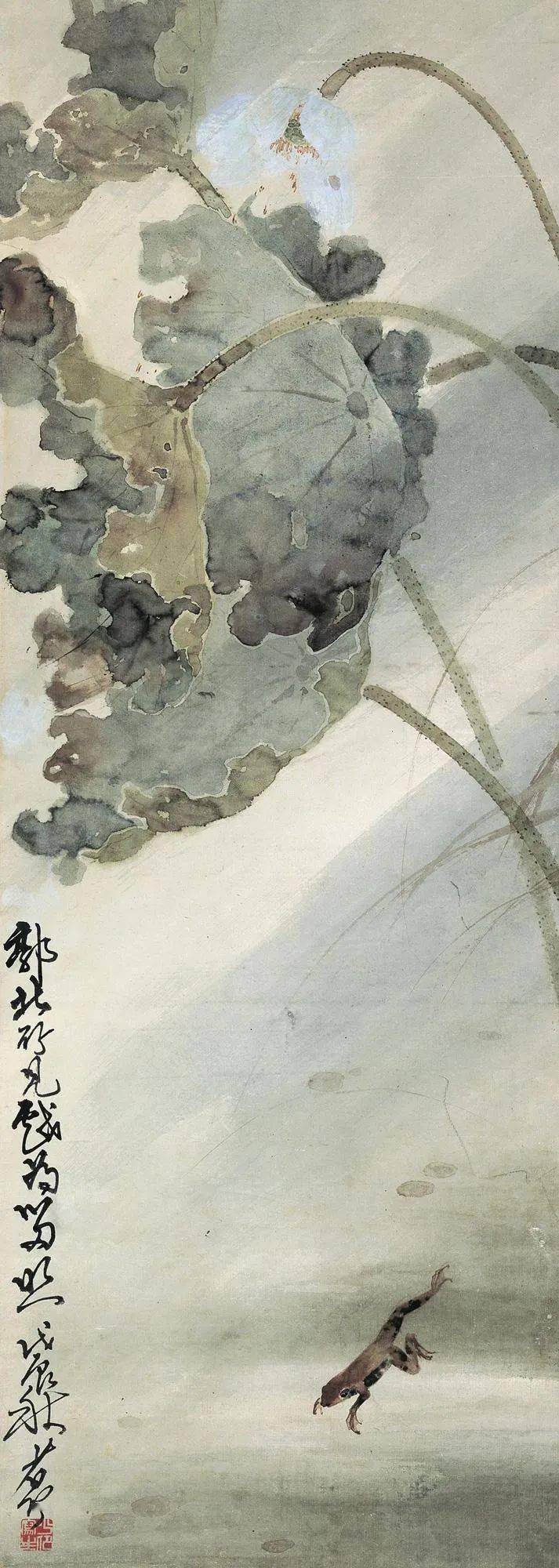 一组水墨青蛙,生机灵动_赵少昂