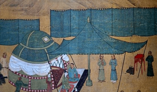 古代画作上的辽国军营