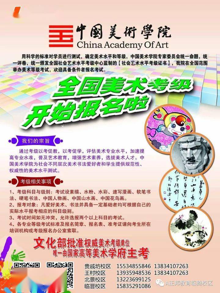 正育邦缤纷鸟美术中国美术学院全国美术考级开始报名啦