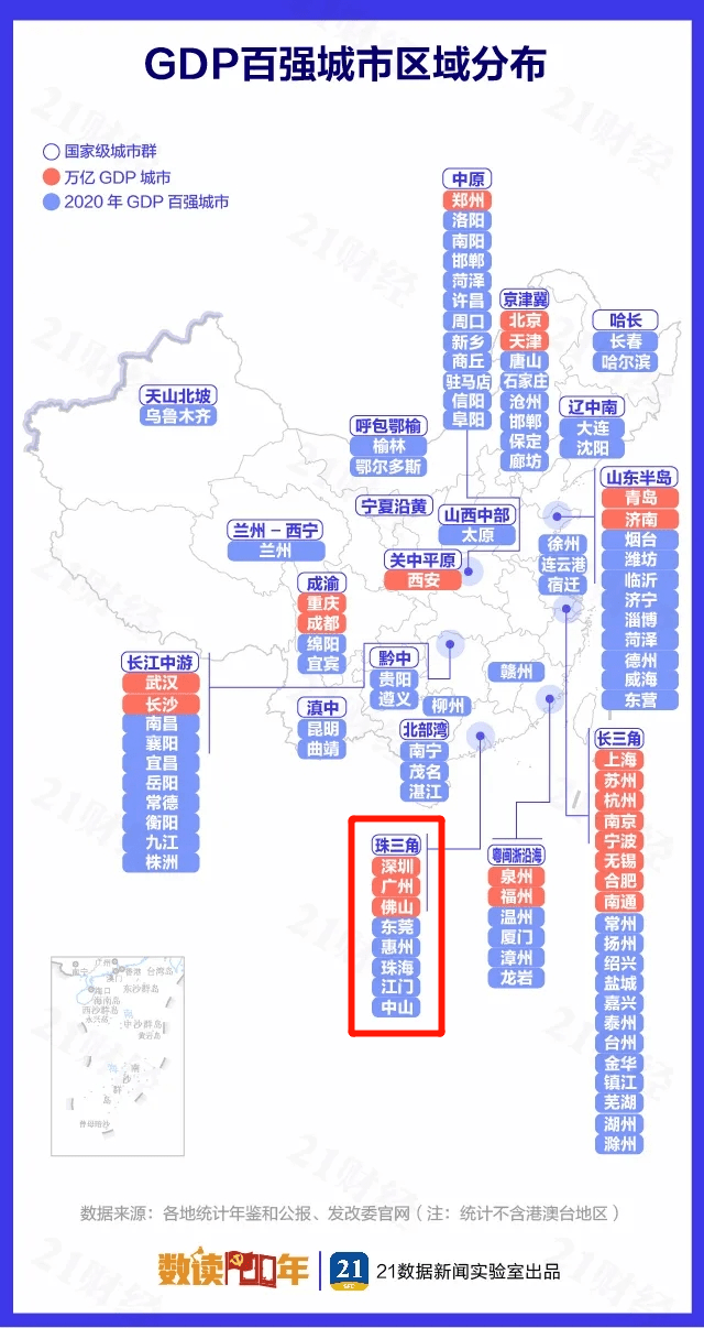 中国城市GDP百强榜发布：佛山17，东莞24，惠州54，珠海中山…