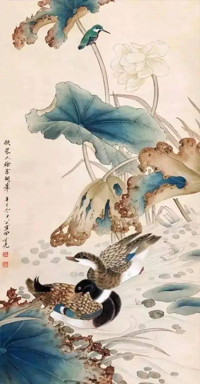 20位名家笔下最工笔画荷花50图一次看够