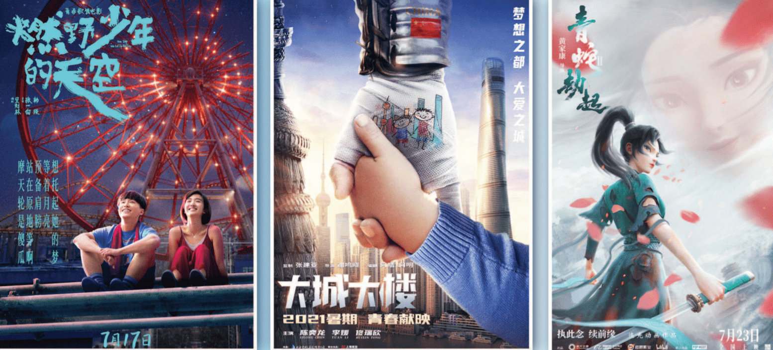 昨天起,《燃野少年的天空》《大城大楼》《白蛇2:青蛇劫起》三部"