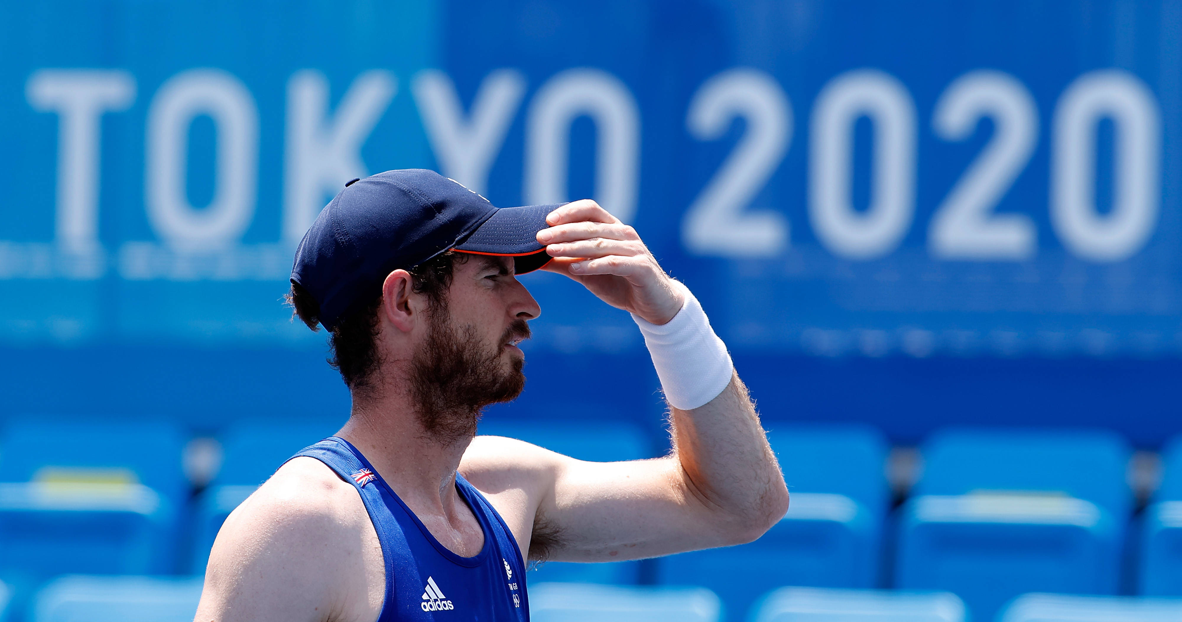 英国网球选手穆雷赛前训练