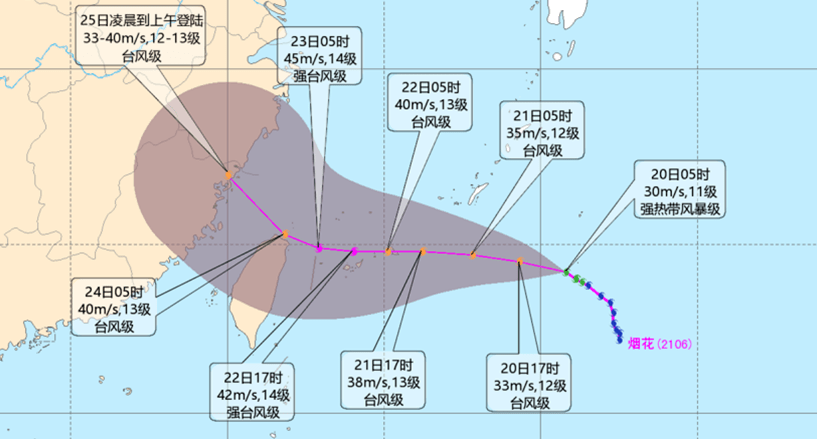 烟花台风路径预测图图片