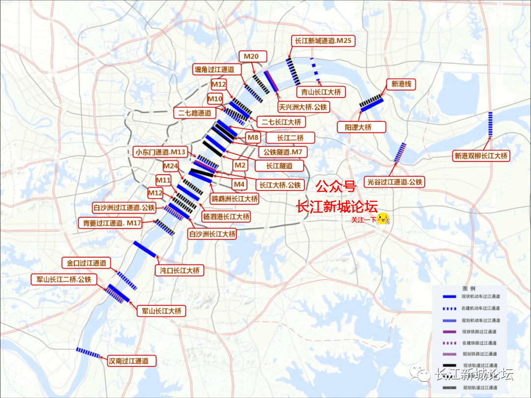 新洲区过江通道共计5条,其中包括规划过江通道:武汉轨道新港线阳逻过