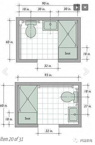 卫浴空间标准尺寸_浴室