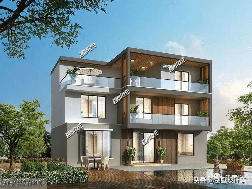 3户叠拼现代风别墅造型时尚集时尚潮流于一体怎能让人不爱