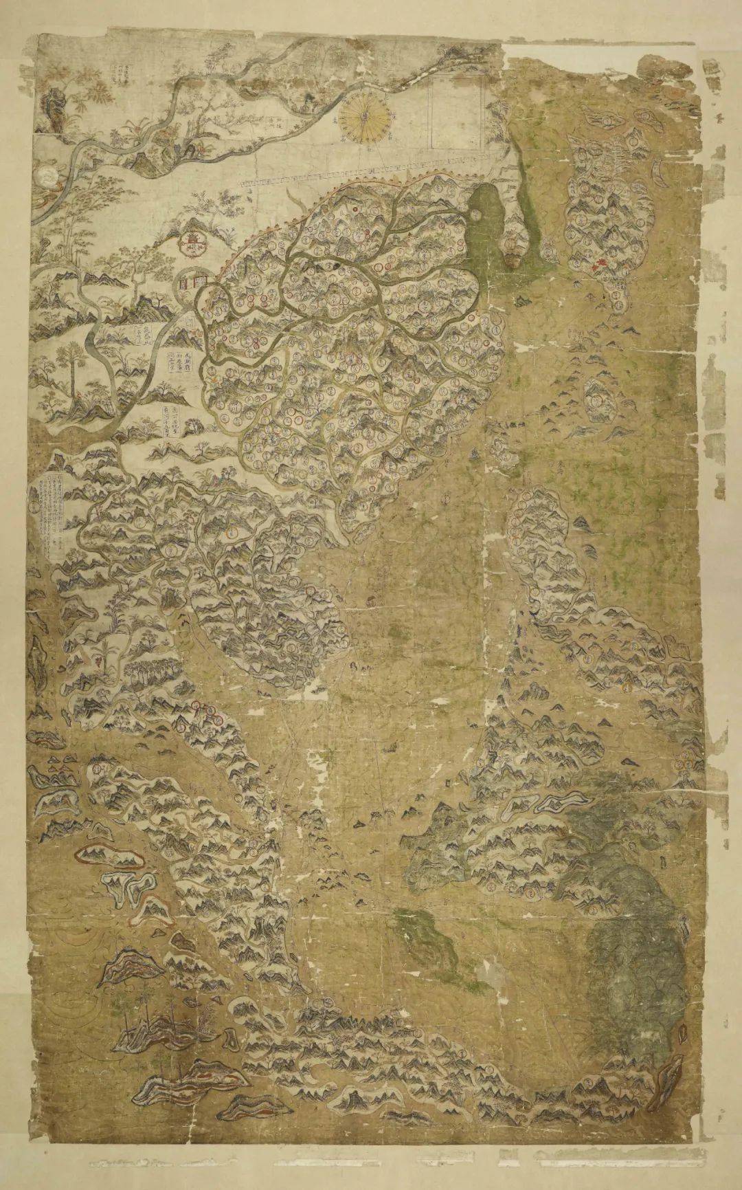 中国最早体现世界地域观念的海洋地图《华夷图》,此图的西南部分,看似