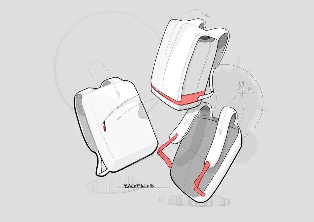手绘图优秀的背包手绘案例素材