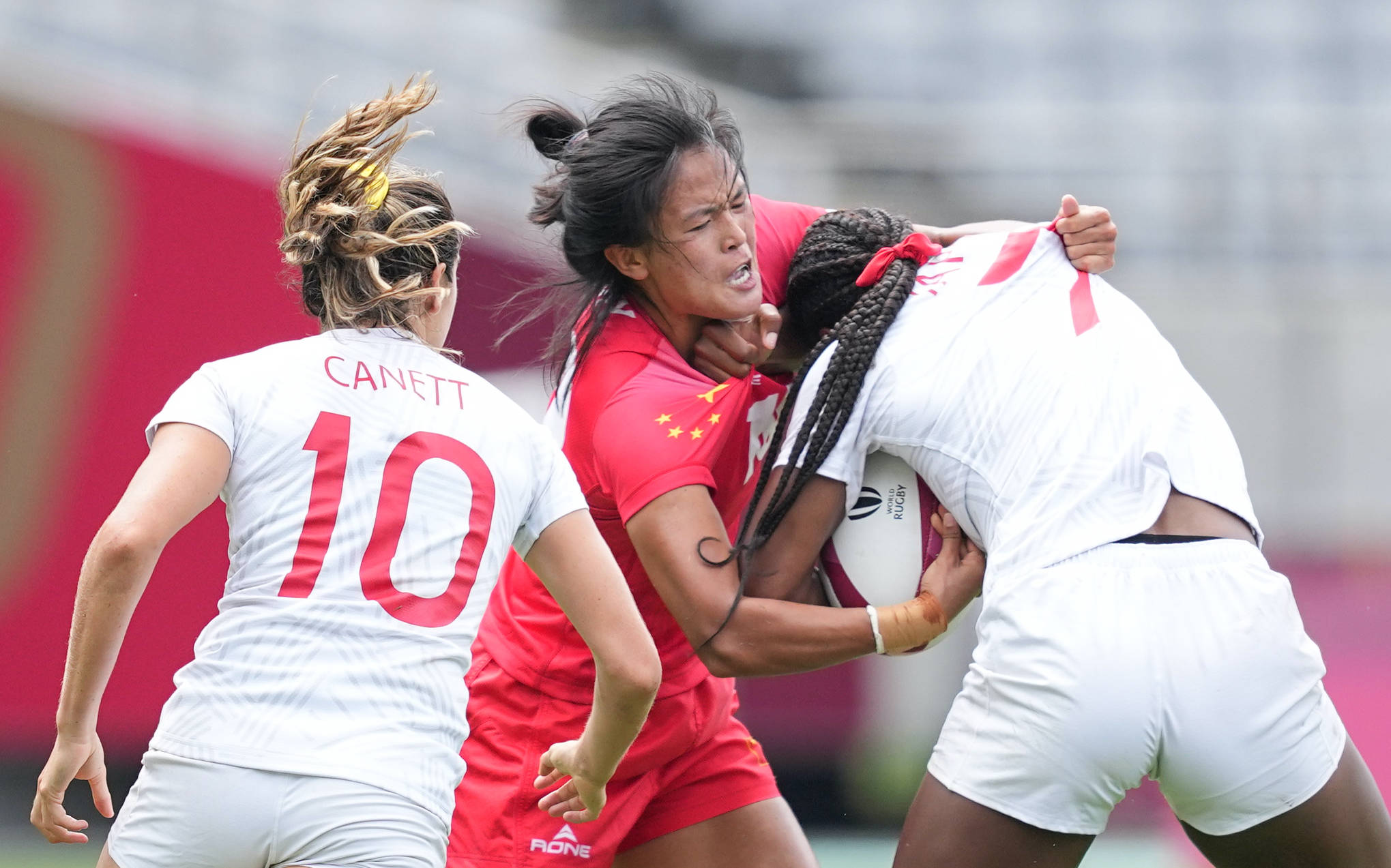 七人制橄榄球女子五至八名排位赛中国不敌美国