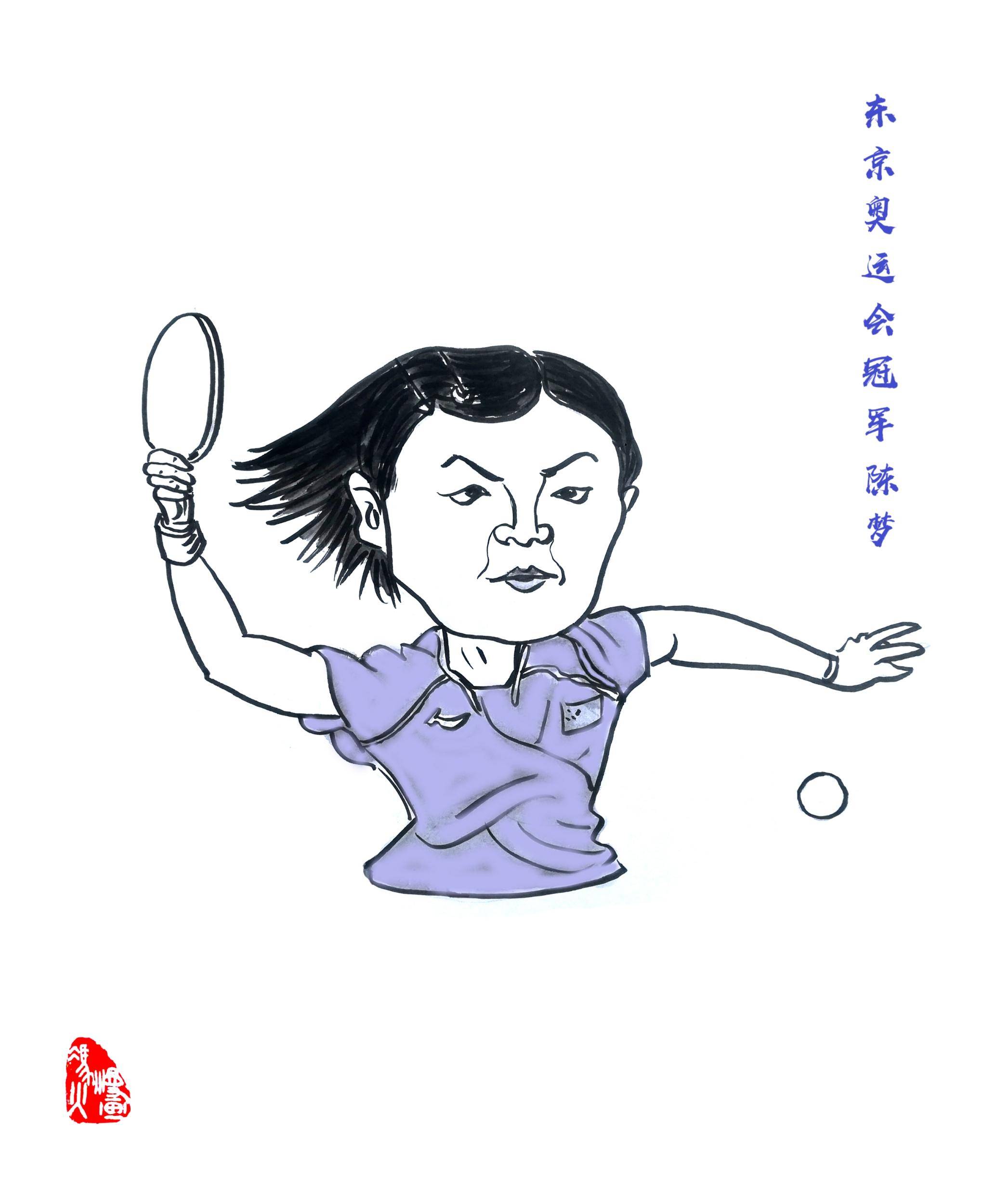 中国体育明星漫画图片