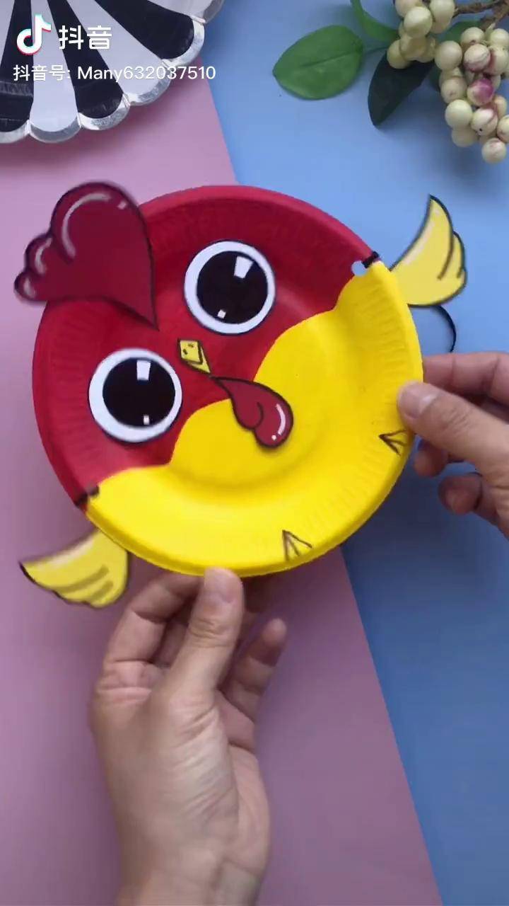 中华卤味挖掘鸡鲁小吉德州扒鸡鲁小吉纸盘面具真是太萌了手工diy