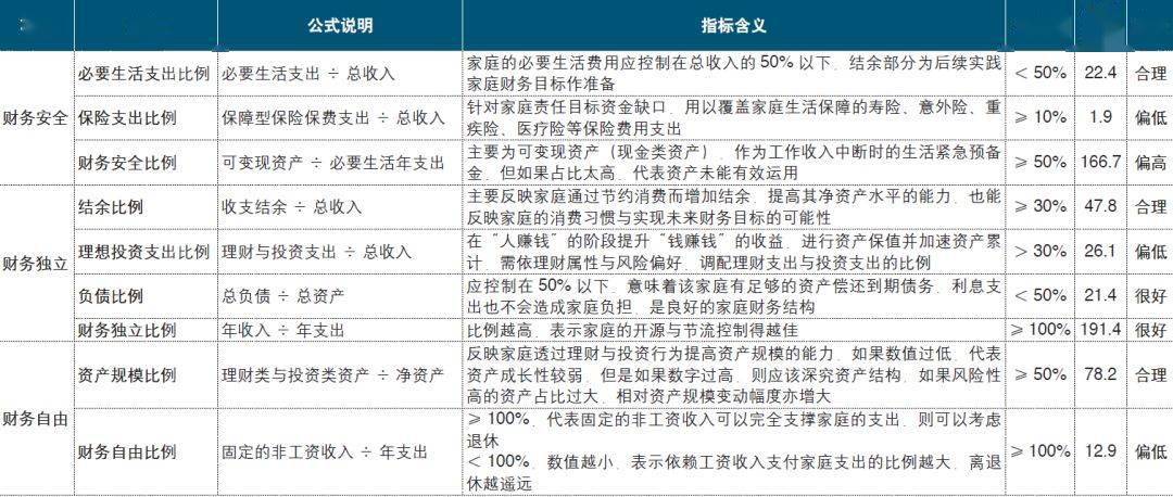 表4 孟先生家庭财务指标分析