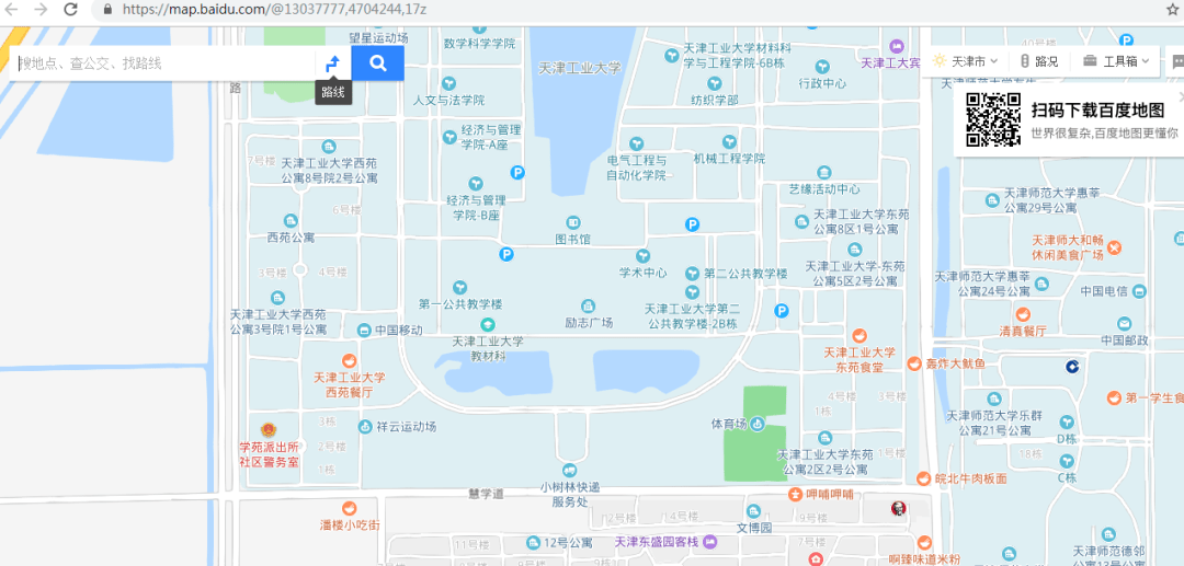 天津工业大学地图高清图片