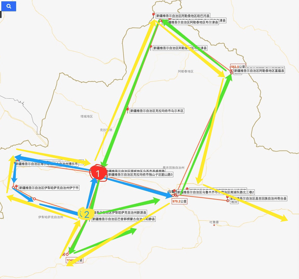 那幾天獨庫公路由北向南比較堵車,我們最終決定從烏魯木齊前往庫車市