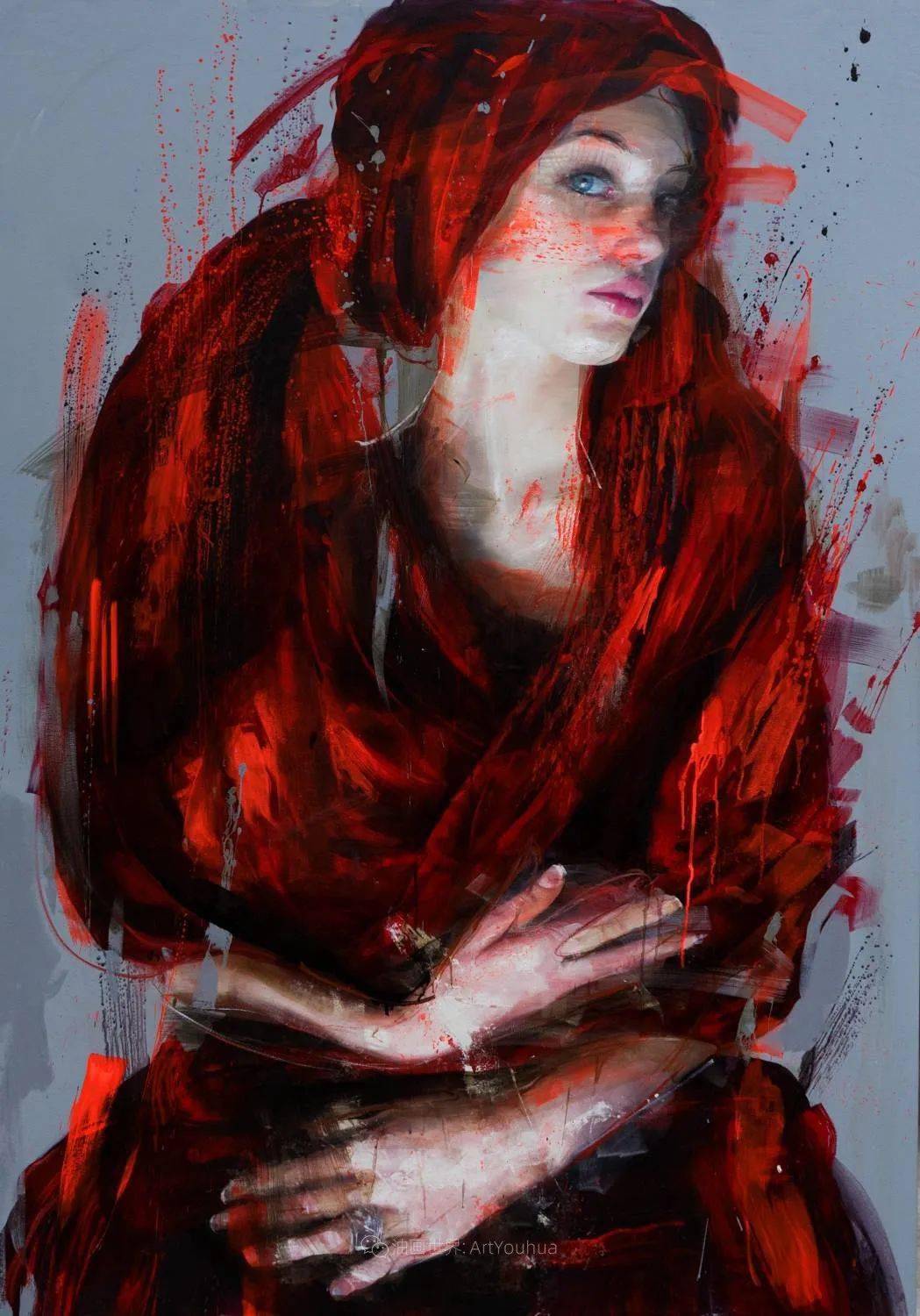 沉思的灵魂,一双直击内心深处的眼睛~意大利女画家罗伯塔·科尼油画