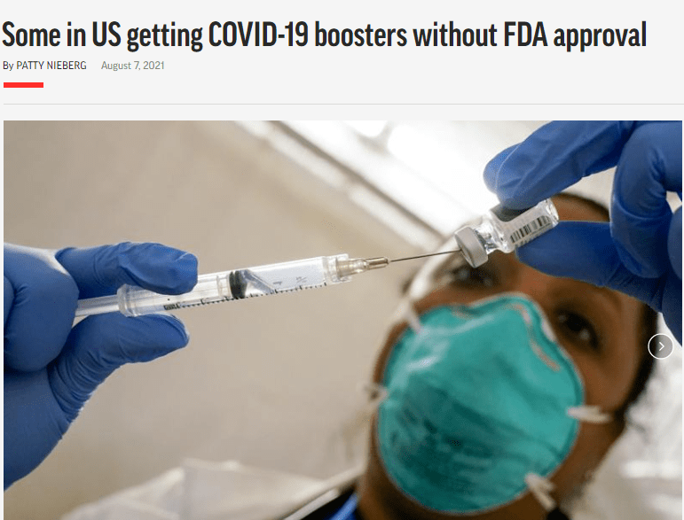 世界卫生组织反对美国FDA将在9月对符合条件的人扎第三针疫苗的计划