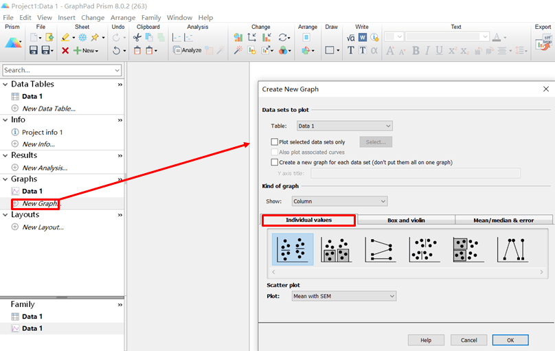 Graphpad prism 8 绘图使用教程详解_实验