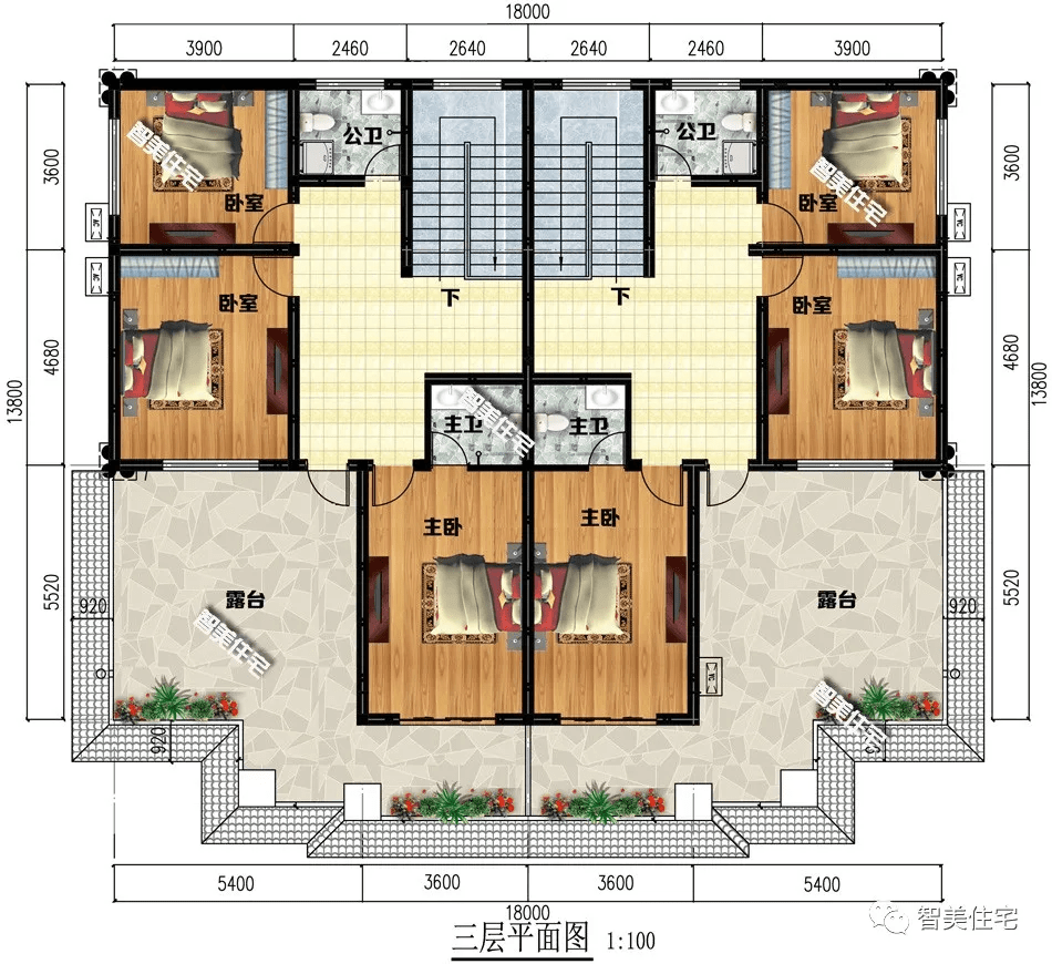 两兄弟要盖双拼别墅,室内选择堂屋共用,既省空间又体面