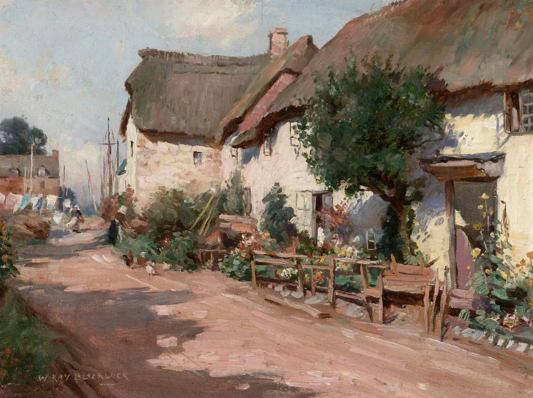 英国画家布莱洛克油画里的乡村生活,田园诗一般的美.