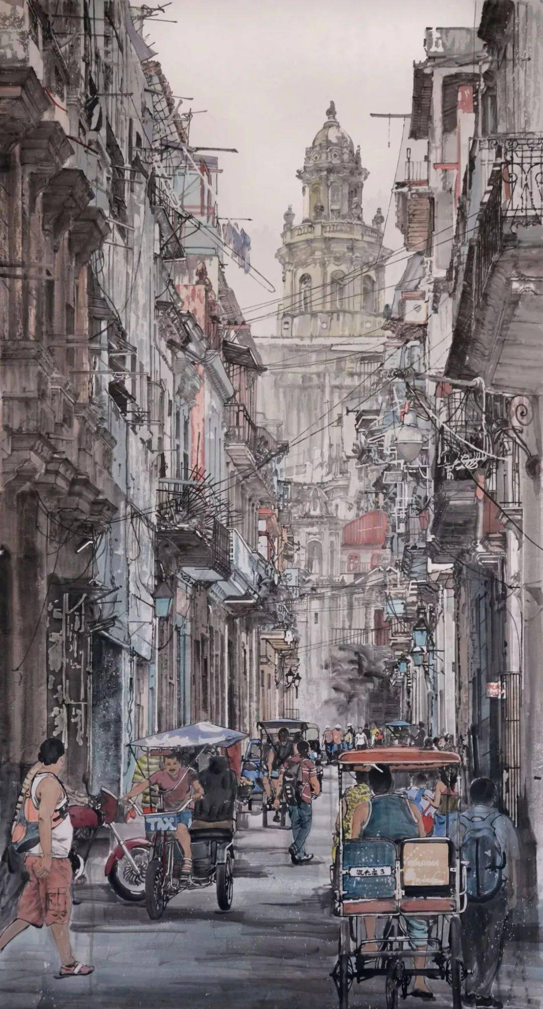 纯水墨都市街景一种特别的审美效果