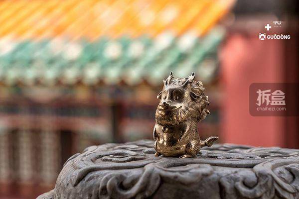 末那末匠逗兽记麒麟子亮铜色铜制摆件潮玩