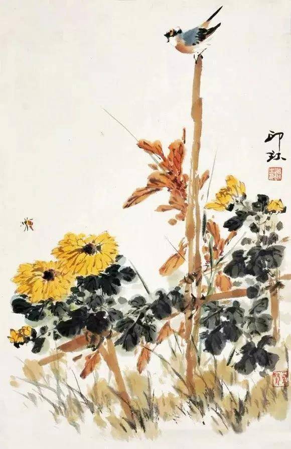 萧朗花鸟画欣赏