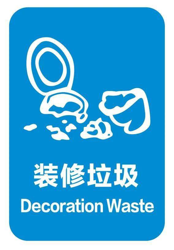 绿化,装修垃圾标识2,变动后的四类生活垃圾常见废物标识1,旧→新标志