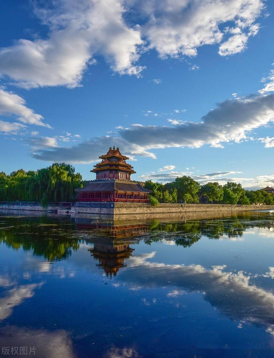 摄影组图:北京碧空如洗,故宫角楼美如画