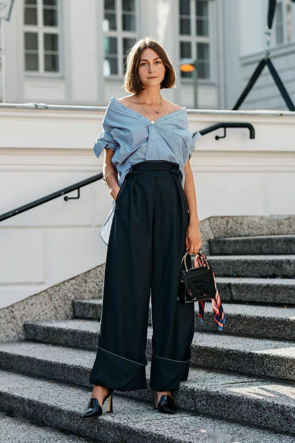 视觉|“衬衫 + 阔腿裤”才是真爱CP呀，夏末初秋就这样穿!