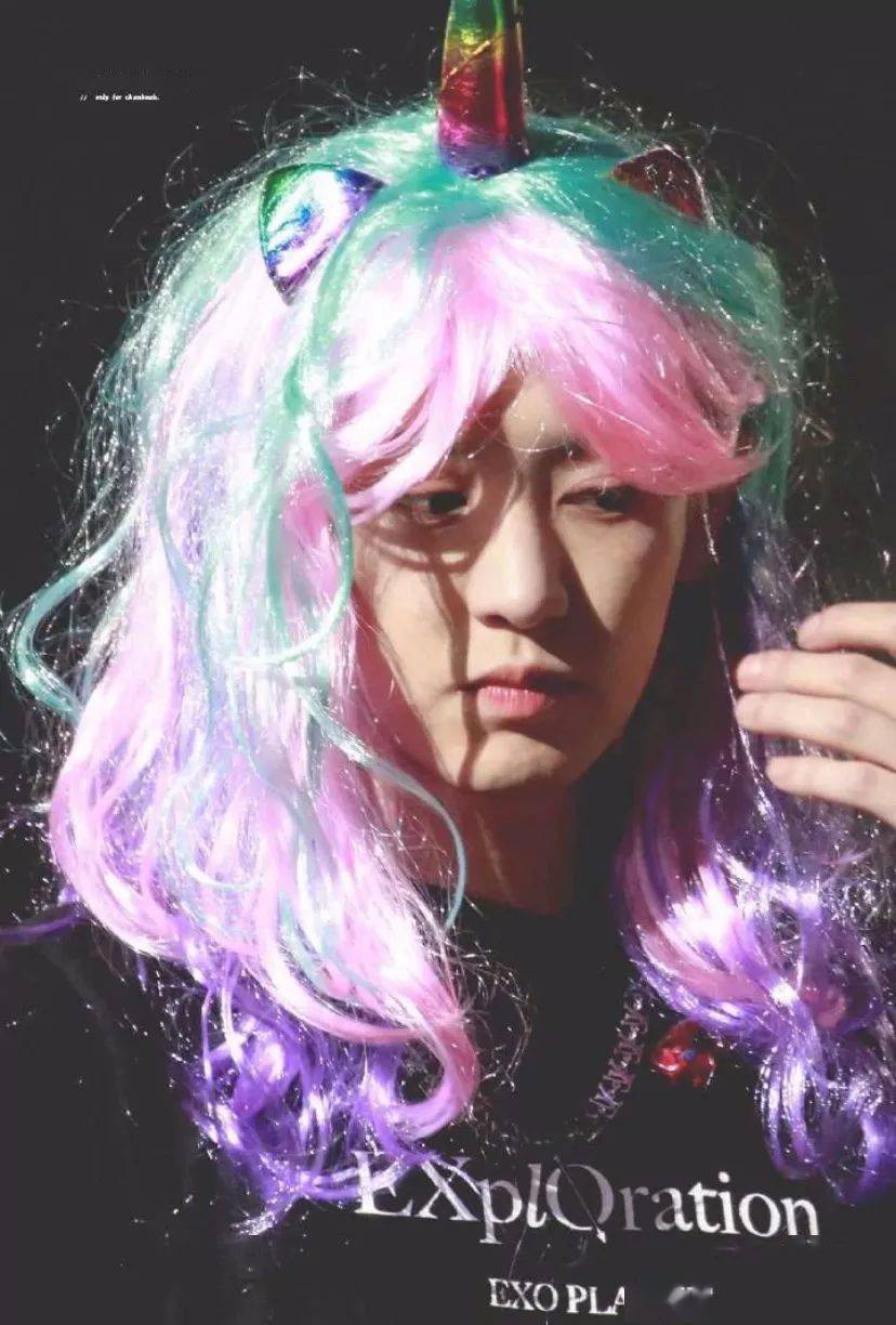 朴灿烈带上假发,也太漂亮了