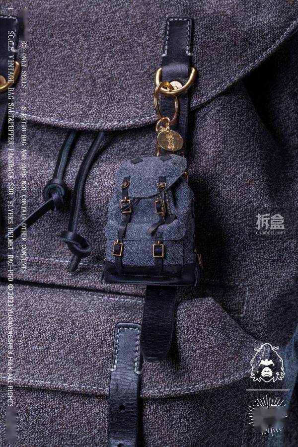 蜡布|猿行师 1/6 F50头盔包 S30复古双肩包 潮流兵人人偶配件