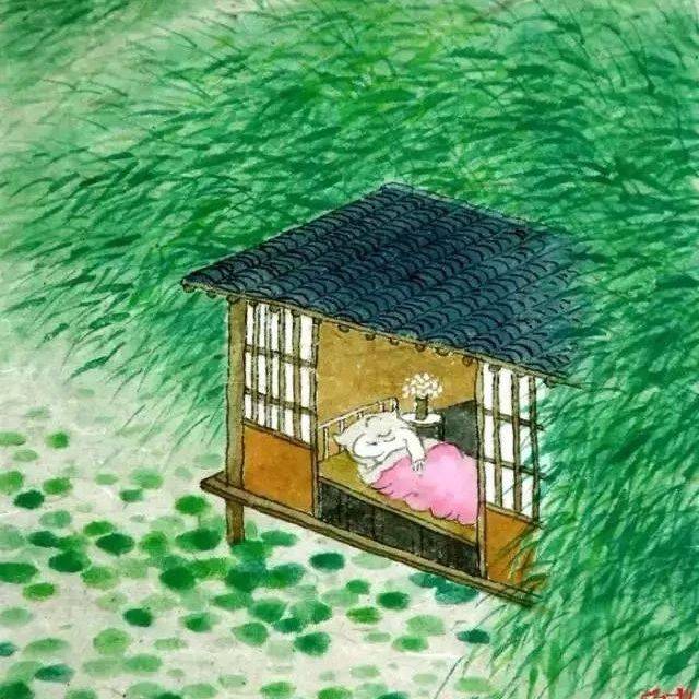老树画画:遇见愁事,睡他一觉,碰上烂人,哈哈一笑_刘树勇