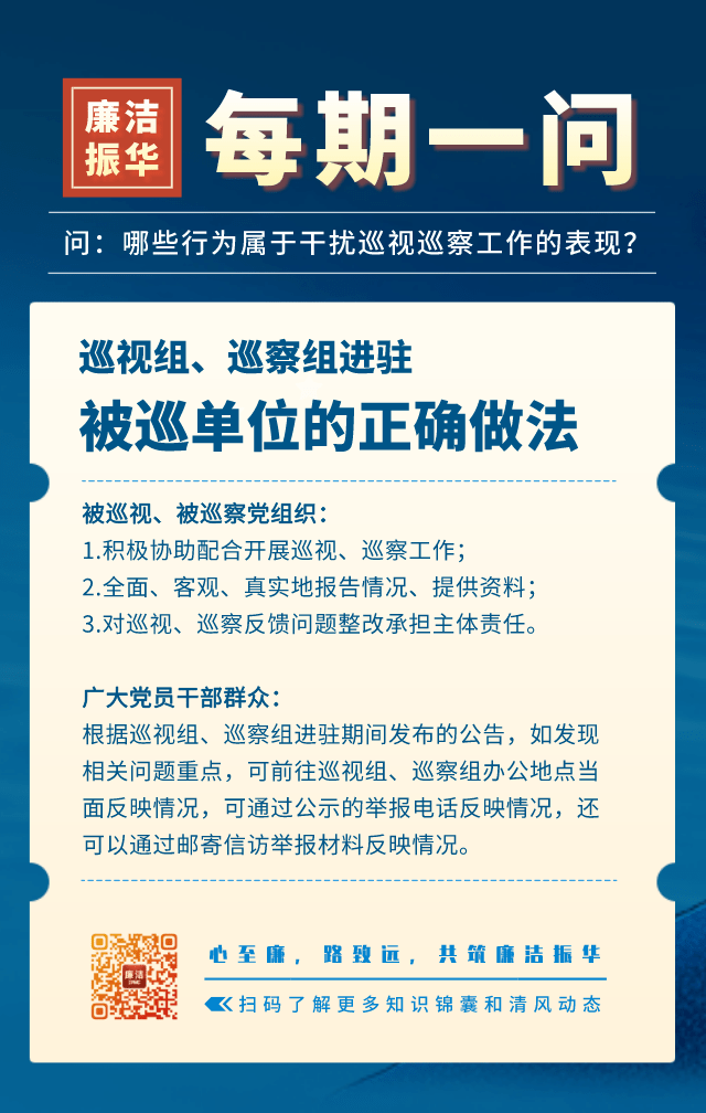 廉洁振华61每期一问哪些行为属于干扰巡视巡察工作的表现