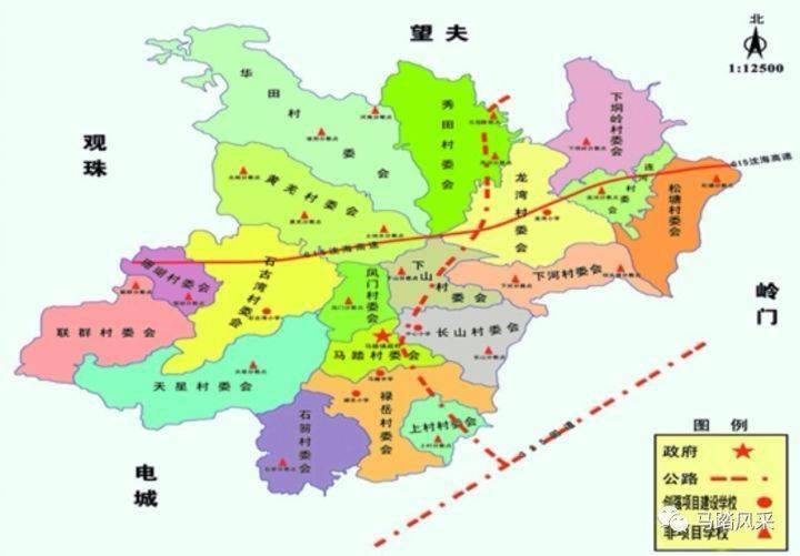 东部与阳西县儒洞镇隔河相望;东南部与岭门镇,南部与电城镇,西南部与
