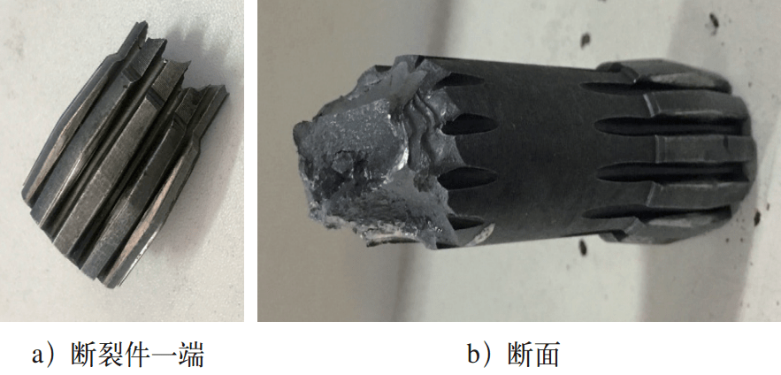 联动轴在反复扭转应力作用下,轴心部有少量的塑性变形,扭转断口与轴向