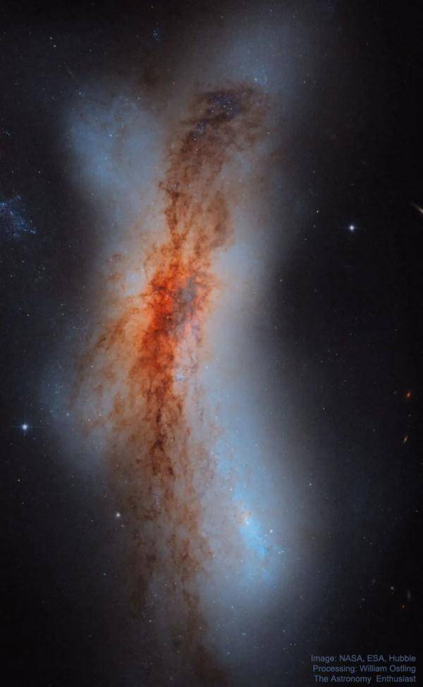 恒星|每日天文一图 | NGC520：哈勃拍摄的碰撞星系