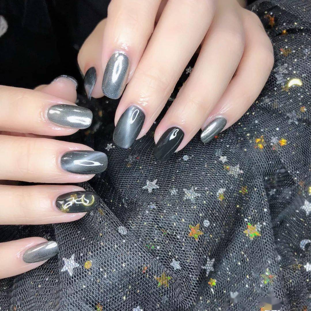 跳色猫眼美甲款式美到小宇宙爆炸