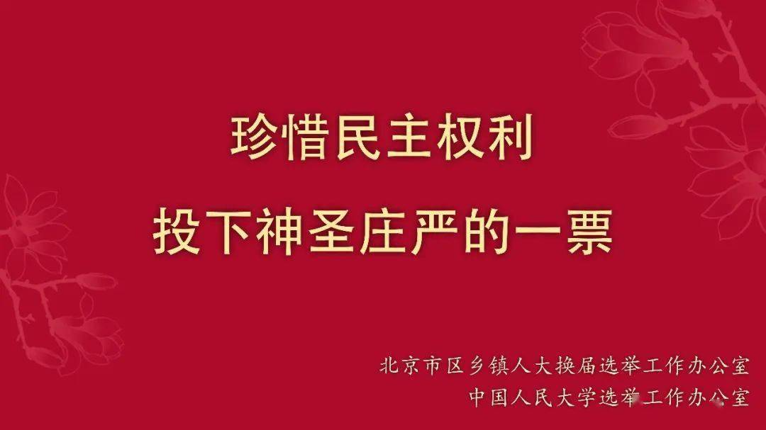 珍惜民主权利,踊跃参加区,镇人大代表换届选举