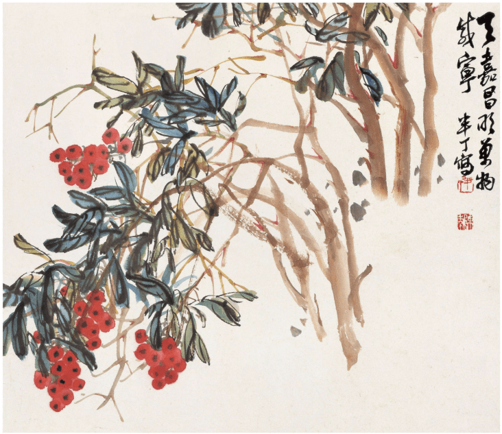 陳半丁 花卉雙幅 咫尺之间花草精神：陈半丁花卉册页赏析_风格