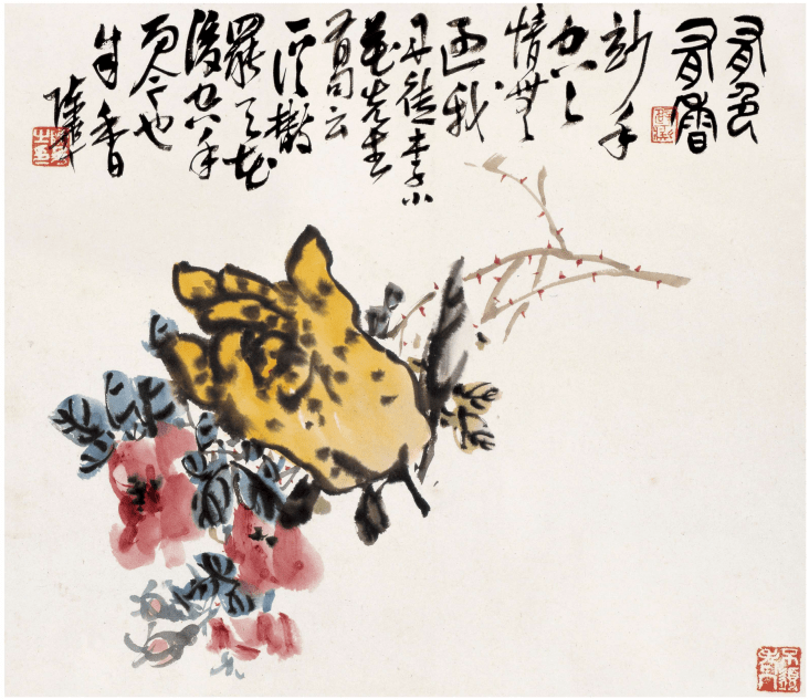 陳半丁 花卉雙幅 咫尺之间花草精神：陈半丁花卉册页赏析_风格