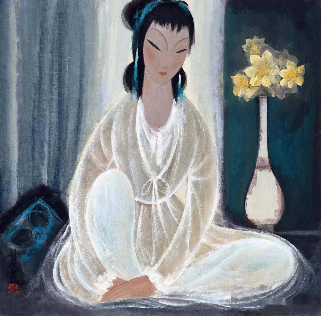 林风眠 白衣仕女