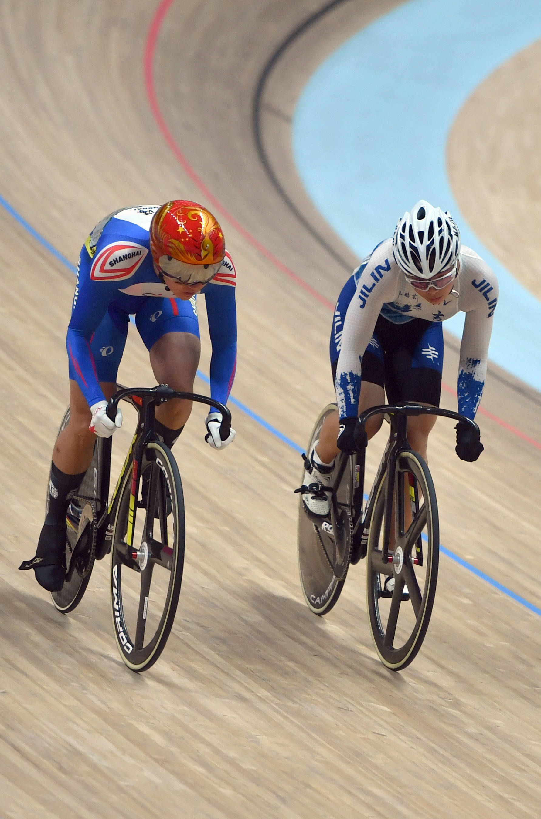 场地自行车女子争先赛赛况