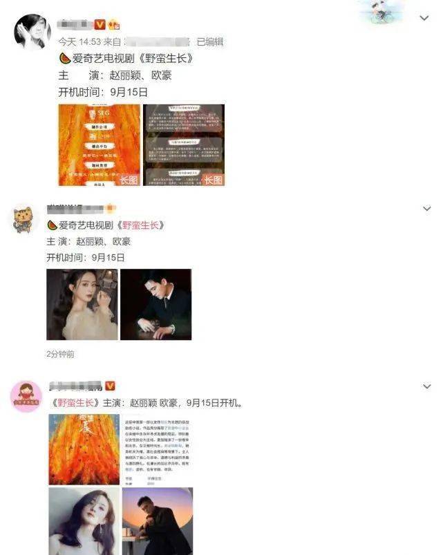 冰雪|赵丽颖《野蛮生长》九月将开机，或是粉丝抵制奏效，男主角曝光不是王一博